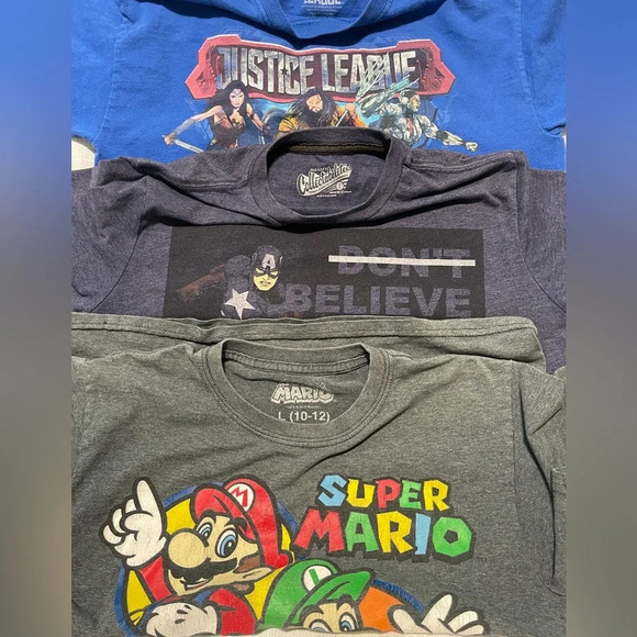 3 Boys Tees T-shirts  size M/L (10/12) - Picture 1 of 14